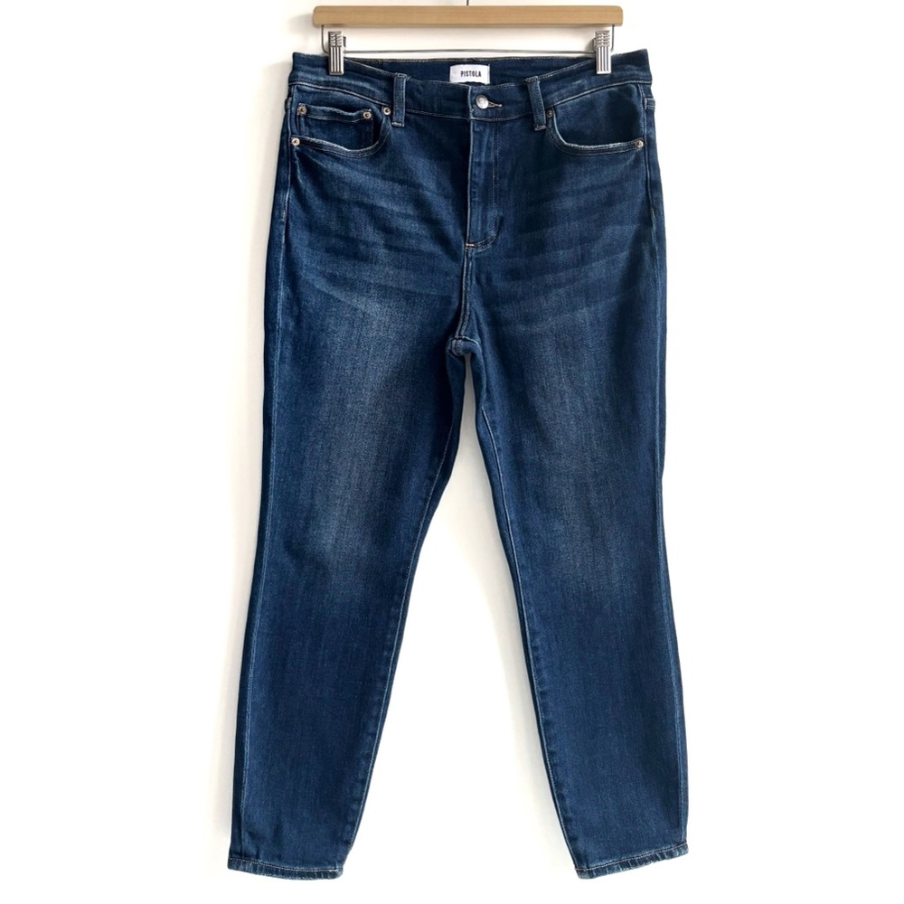 Pistola Aline High Rise Skinny Crop Blue Denim Jeans in Lincoln Size 32